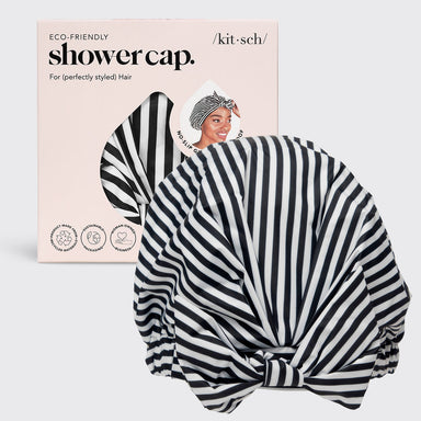 Stripe Satin Shower Cap KITSCH