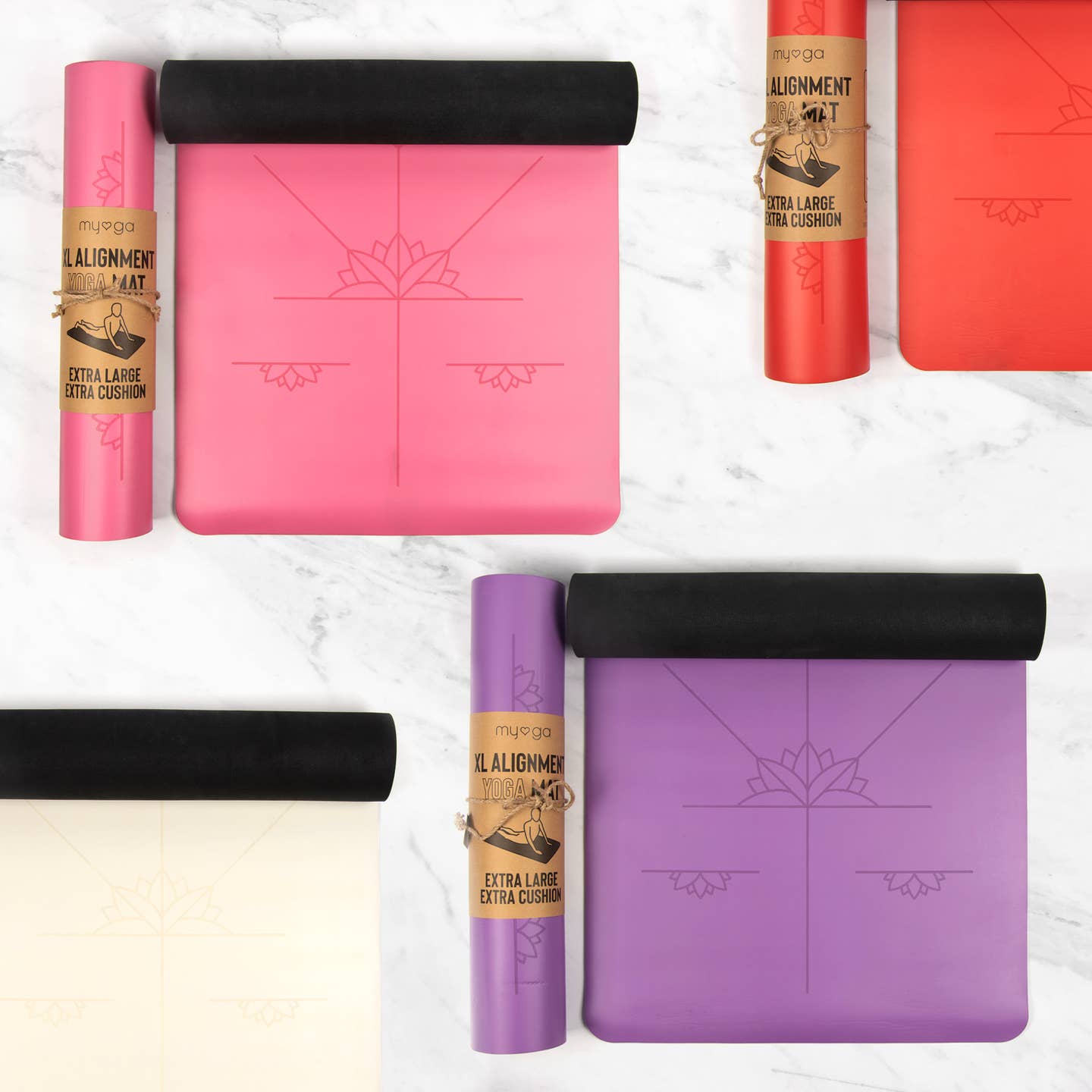 XL Alignment Yoga Mat 6MM - 205CM x 70CM Myga Eco