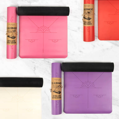 XL Alignment Yoga Mat 6MM - 205CM x 70CM Myga Eco
