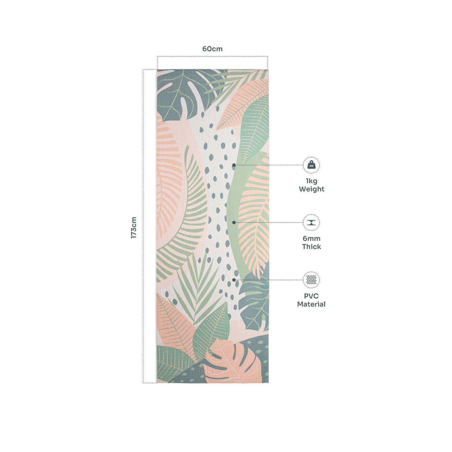 Printed Yoga Mat 6MM - Palm Myga Eco