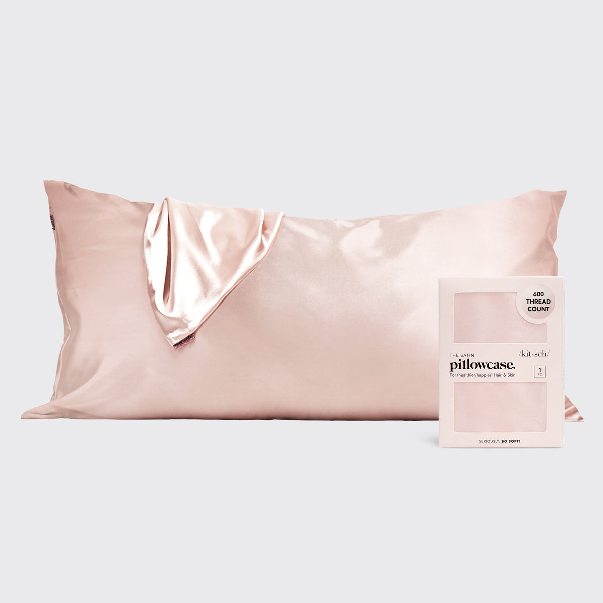 King Satin Pillowcase - Blush KITSCH