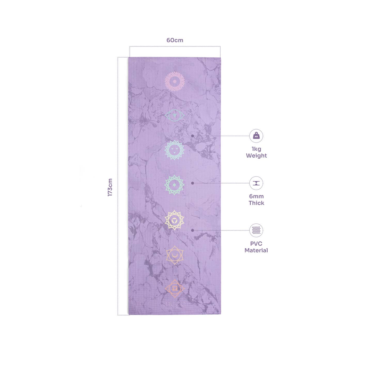 Printed Yoga Mat 6MM - Chakra Myga Eco