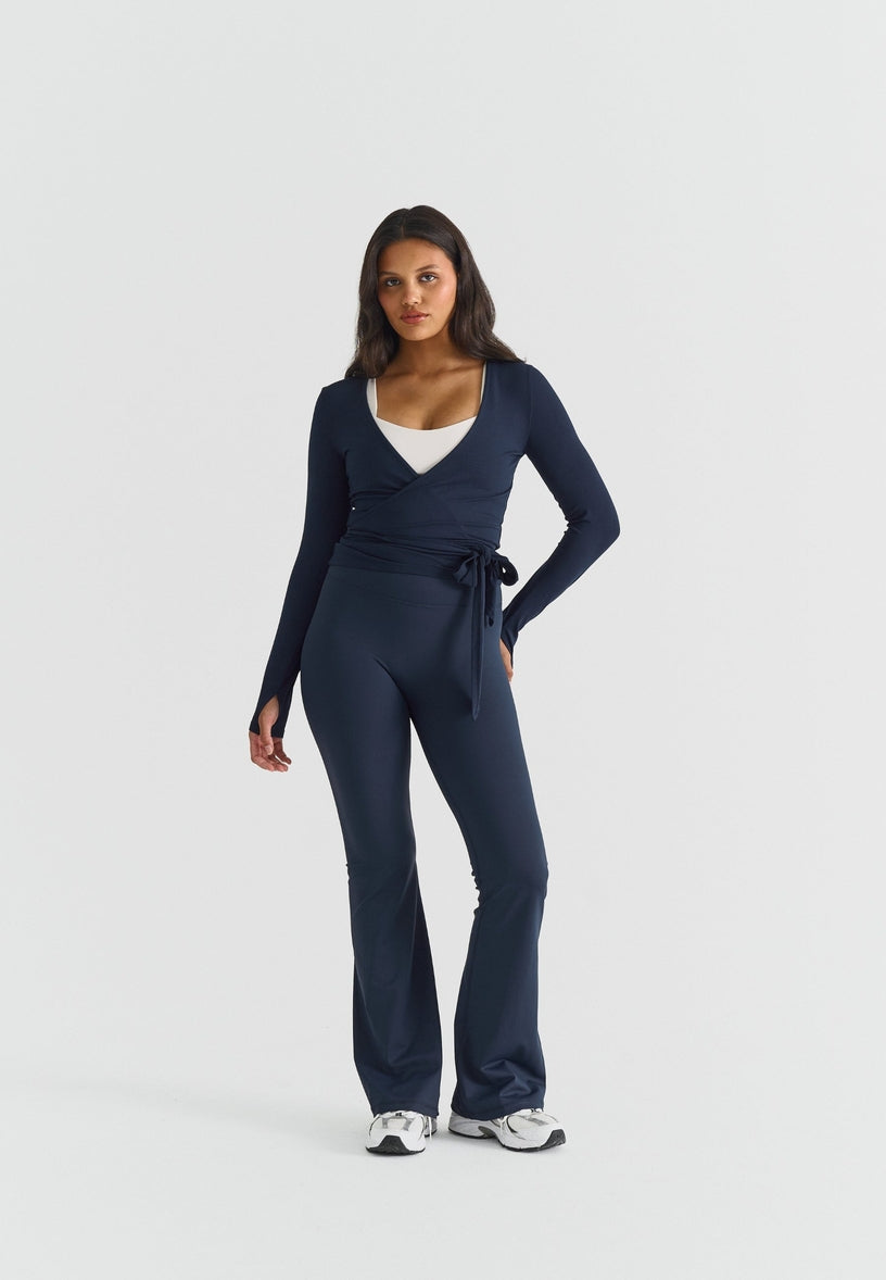 Soft Ballet Wrap Top - Navy Sisterly Tribe