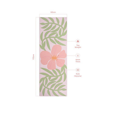 Printed Yoga Mat 6MM - Blossom Myga Eco