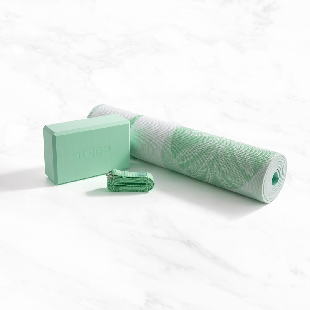 Printed Yoga Starter Kit - Sage Palm Myga Eco