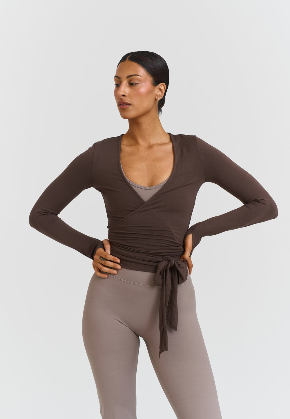 Soft Ballet Wrap Top - Espresso Sisterly Tribe