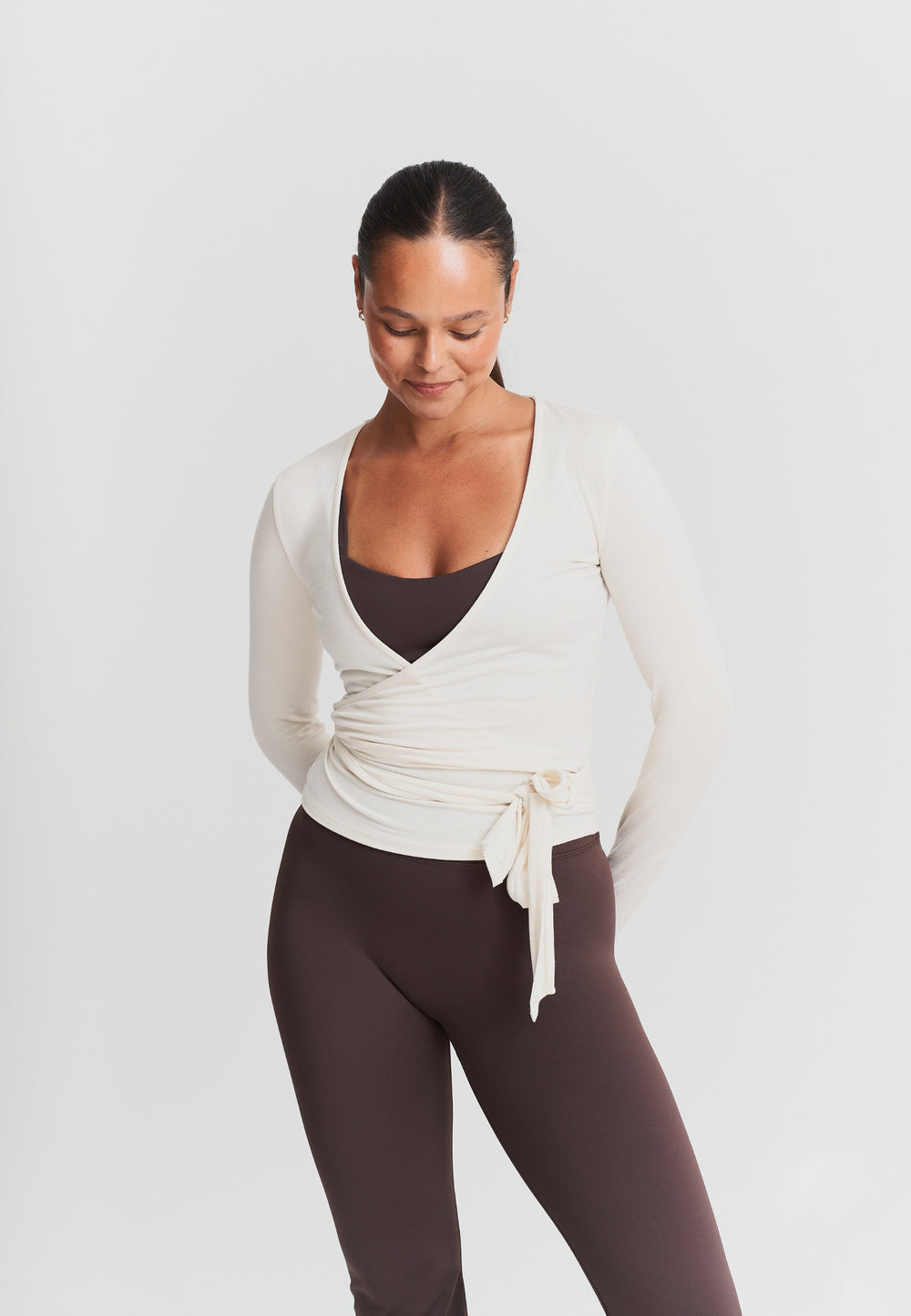 Soft Ballet Wrap Top - Off White Sisterly Tribe