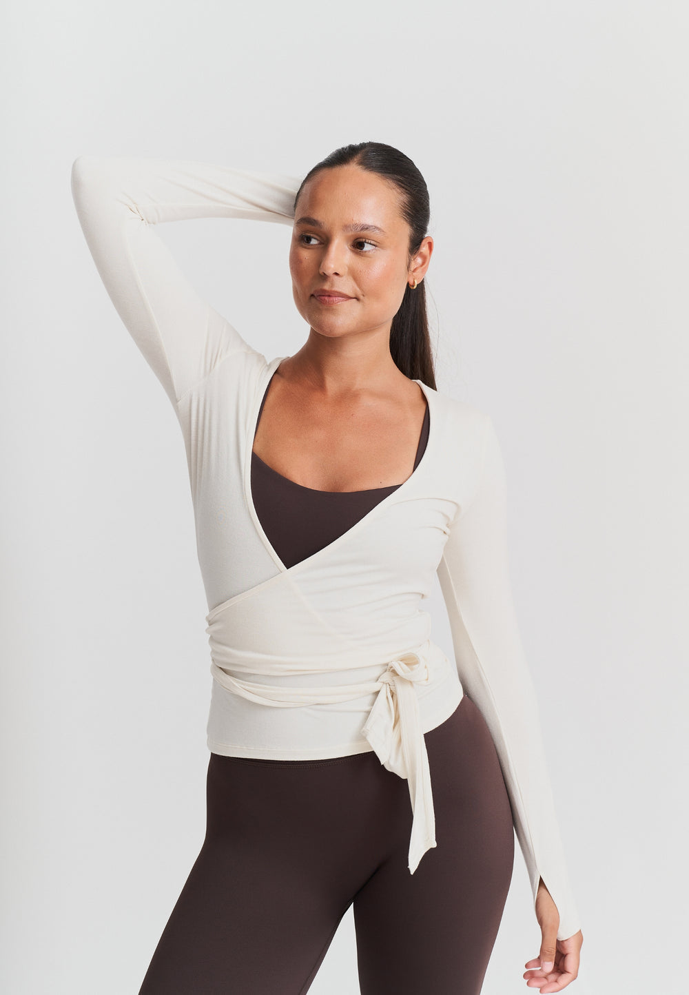 Soft Ballet Wrap Top - Off White Sisterly Tribe
