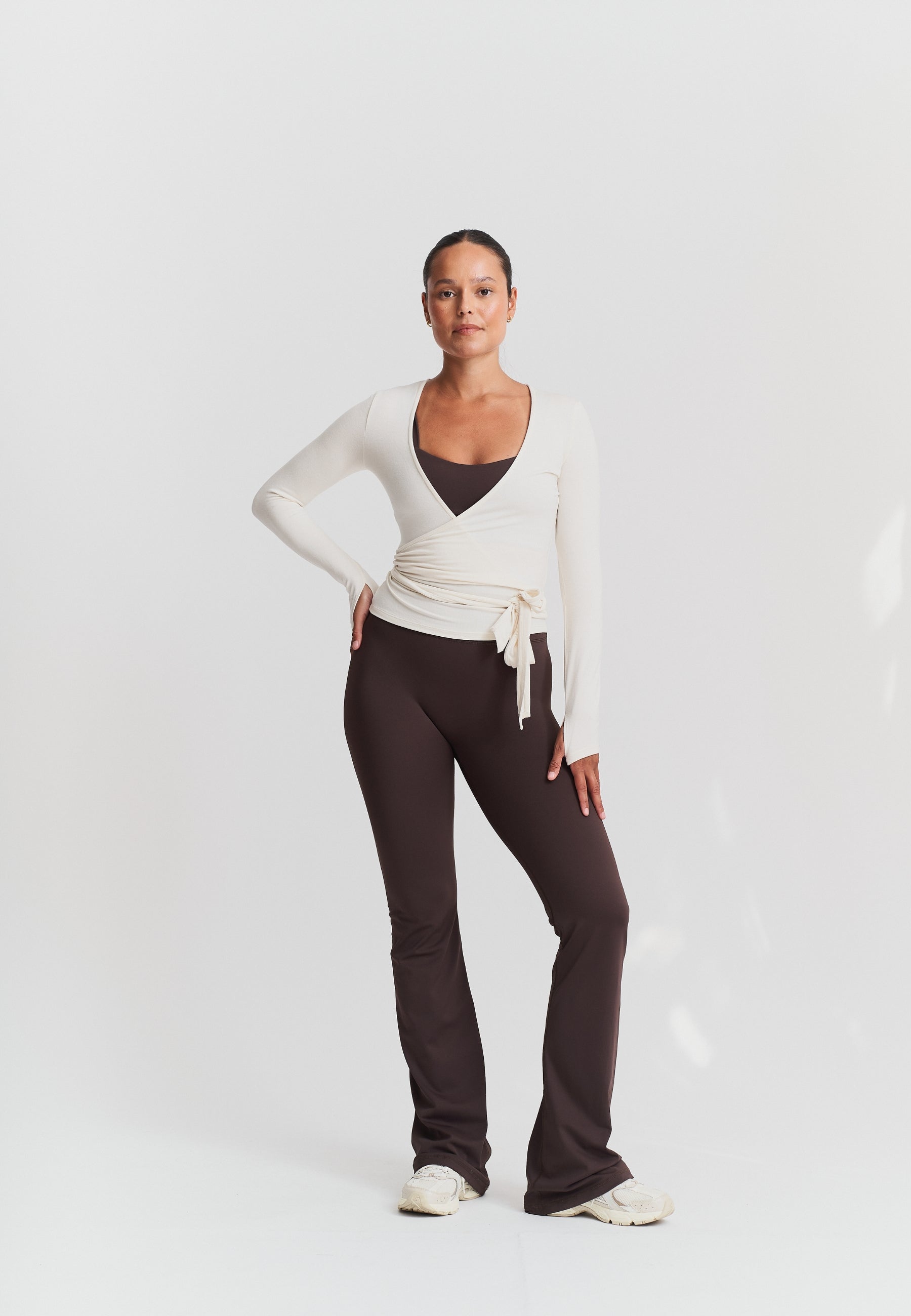 Soft Ballet Wrap Top - Off White Sisterly Tribe