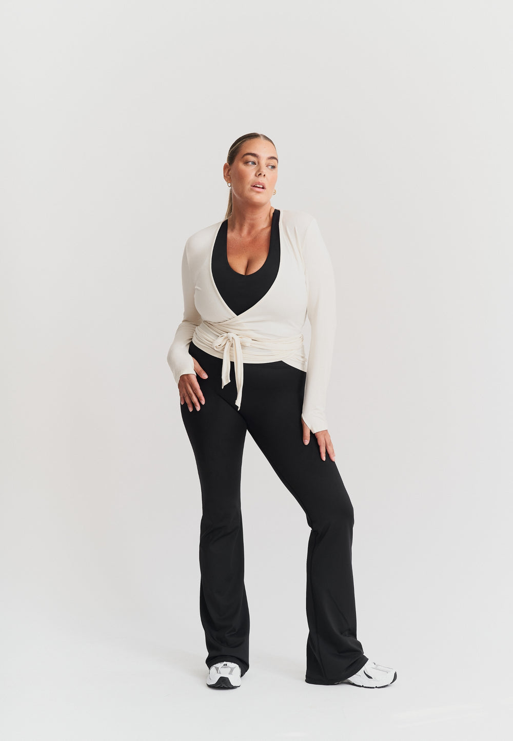 Soft Ballet Wrap Top - Off White Sisterly Tribe