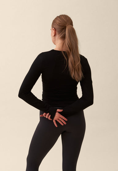 Soft Square Neck Long Sleeve Top - Black Sisterly Tribe