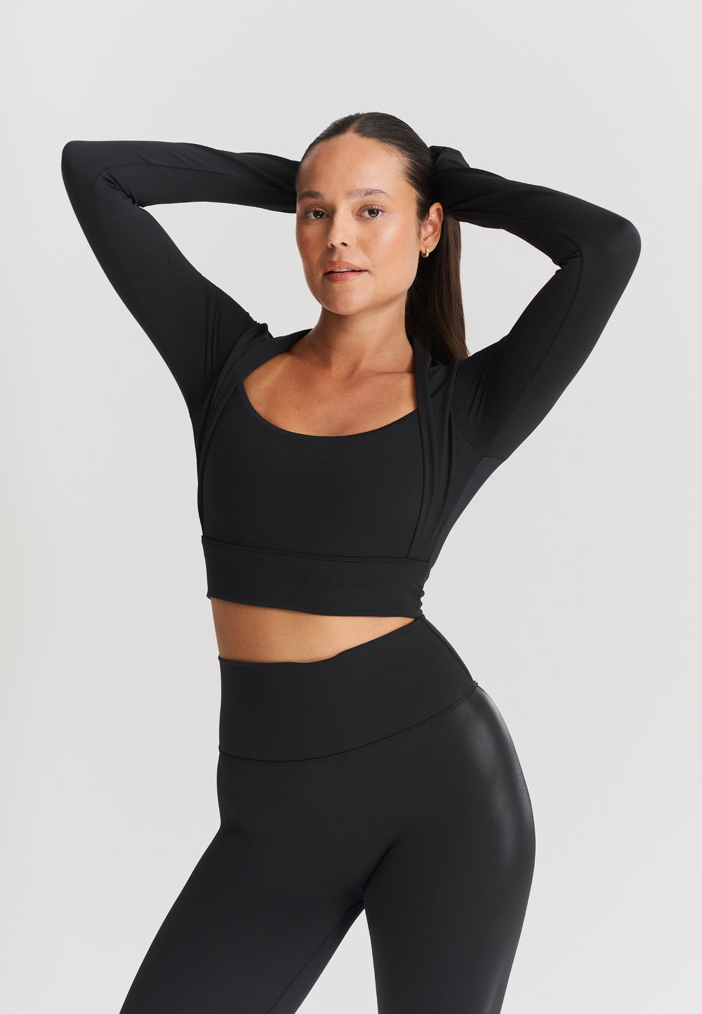 Softsculpt Bolero Long Sleeve Top - Black Sisterly Tribe