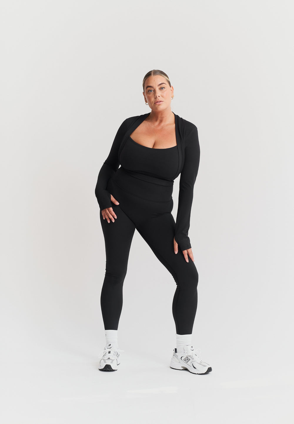 Softsculpt Bolero Long Sleeve Top - Black Sisterly Tribe