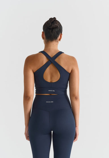 Softsculpt V-Neck Cross Back Bra - Navy Sisterly Tribe