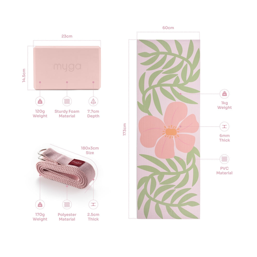 Printed Yoga Starter Kit - Blossom Myga Eco