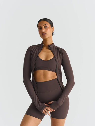 Softsculpt Zip Jacket - Espresso Sisterly Tribe