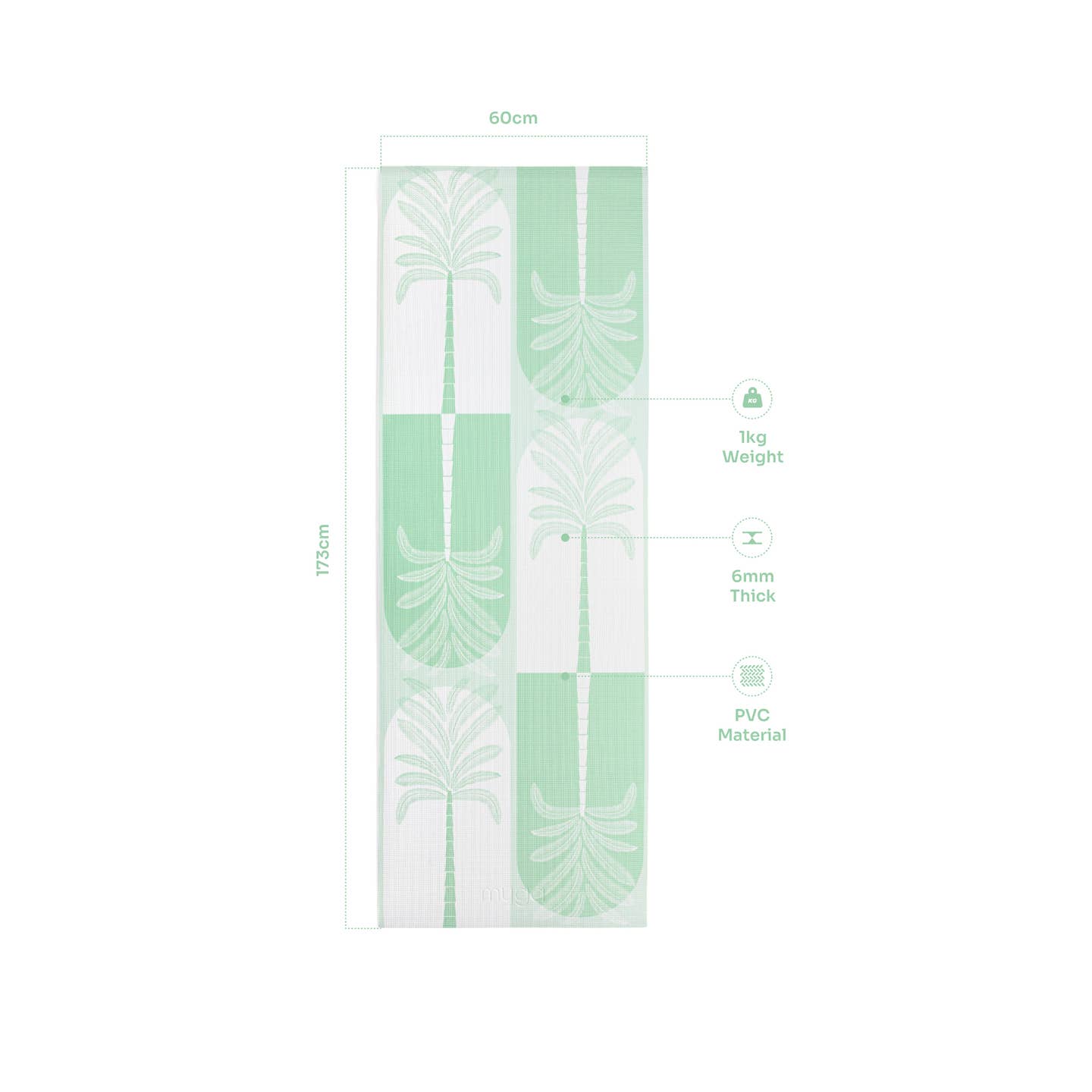 Printed Yoga Mat 6MM - Sage Palm Myga Eco
