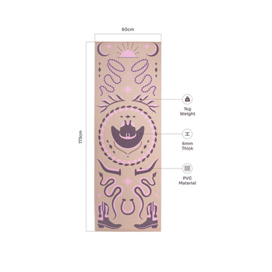 Printed Yoga Mat 6MM - Cowgirl Myga Eco
