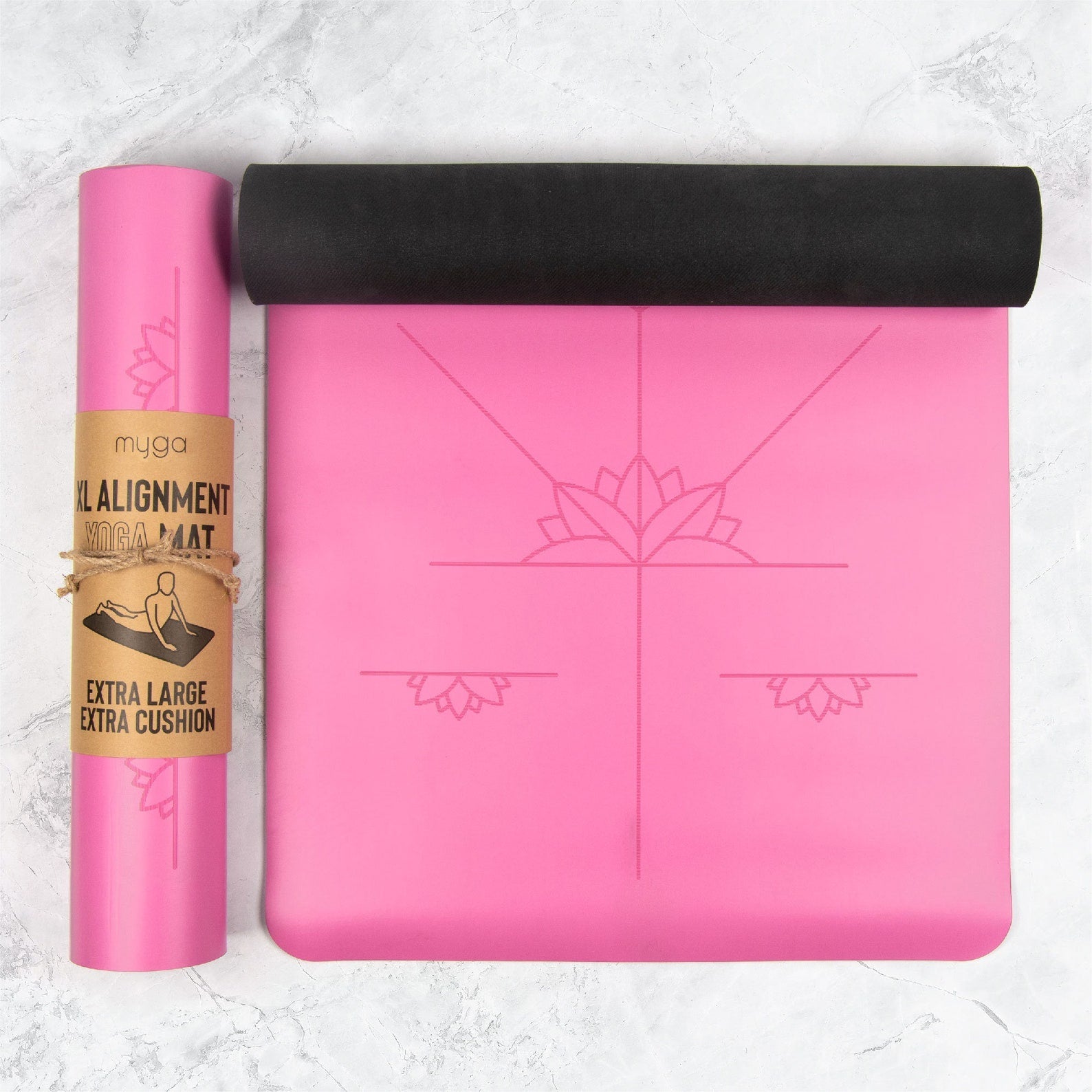 XL Alignment Yoga Mat 6MM - 205CM x 70CM Myga Eco