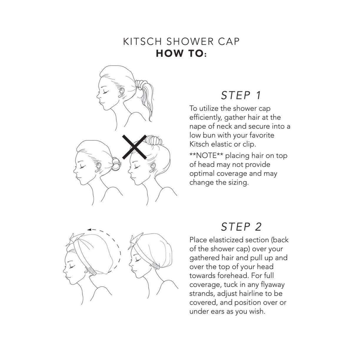 Stripe Satin Shower Cap KITSCH