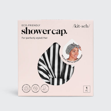 Stripe Satin Shower Cap KITSCH
