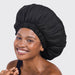 Black Satin Sleep Adjustable Bonnet KITSCH