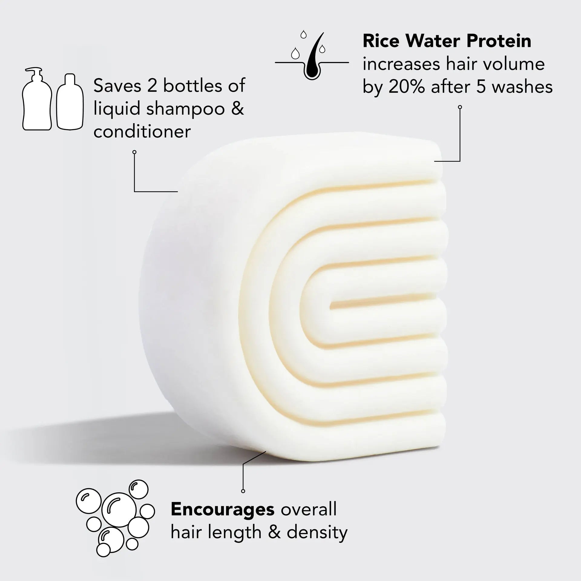 Rice Water Conditioner Bar for Hair Growth KITSCH