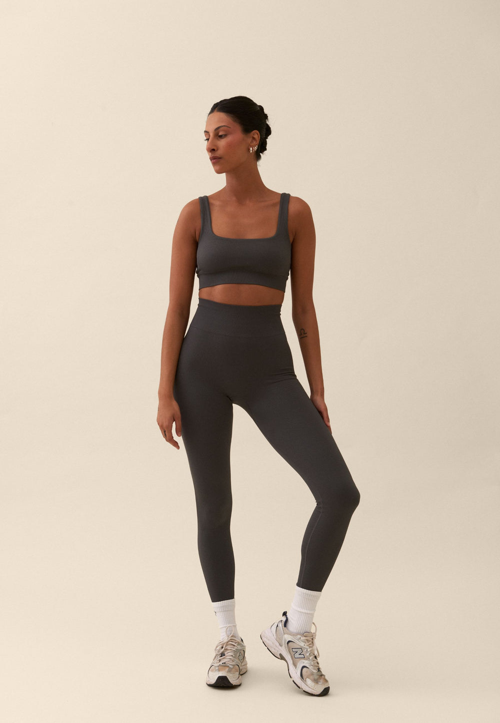 Ribbed Seamless Leggings - Asphalt Grey Sisterly Tribe