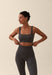 Ribbed Seamless Square Neck Bra - Asphalt Grey Sisterly Tribe