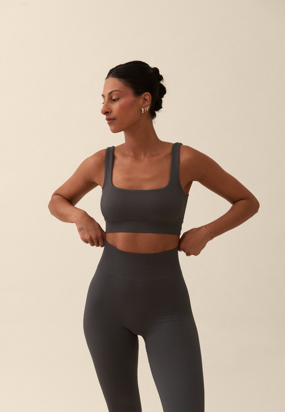 Ribbed Seamless Square Neck Bra - Marshmallow Sisterly Tribe