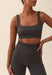 Ribbed Seamless Square Neck Bra - Asphalt Grey Sisterly Tribe