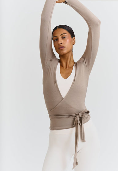 Soft Ballet Wrap Top - Clay Sisterly Tribe