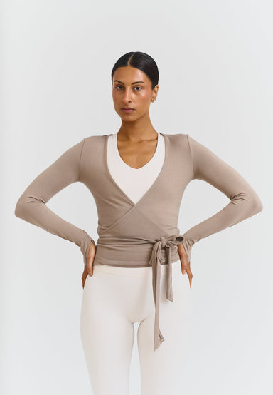 Soft Ballet Wrap Top - Clay Sisterly Tribe