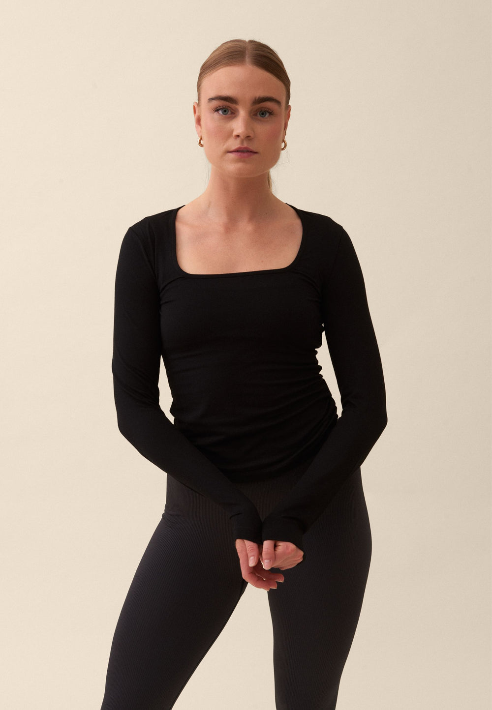 Soft Square Neck Long Sleeve Top - Black Sisterly Tribe