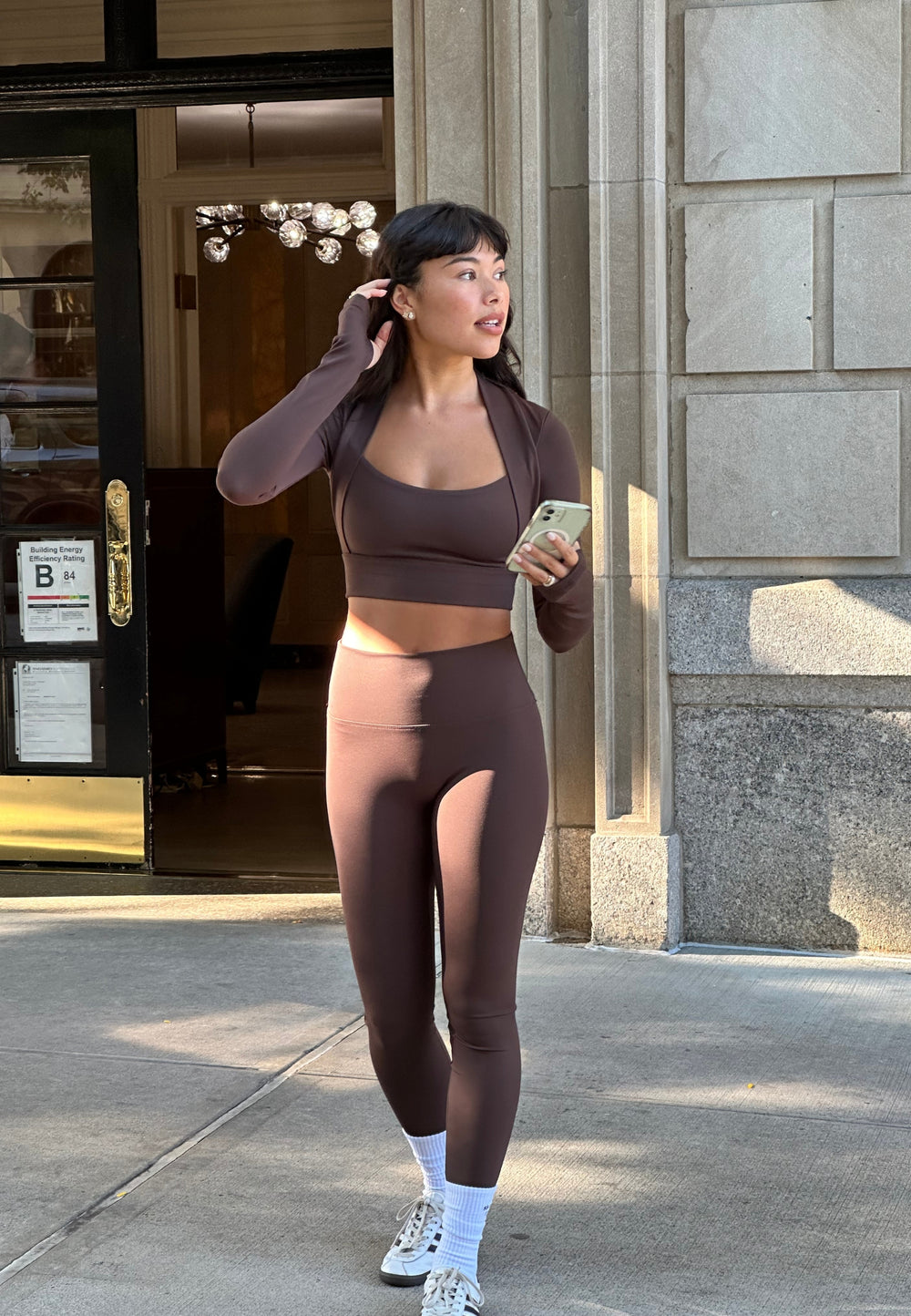 Softsculpt Bolero Long Sleeve Top - Espresso Sisterly Tribe