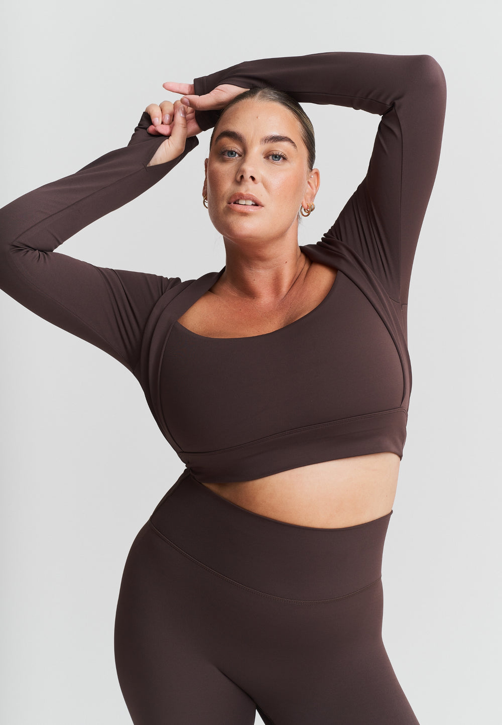 Softsculpt Bolero Long Sleeve Top - Espresso Sisterly Tribe