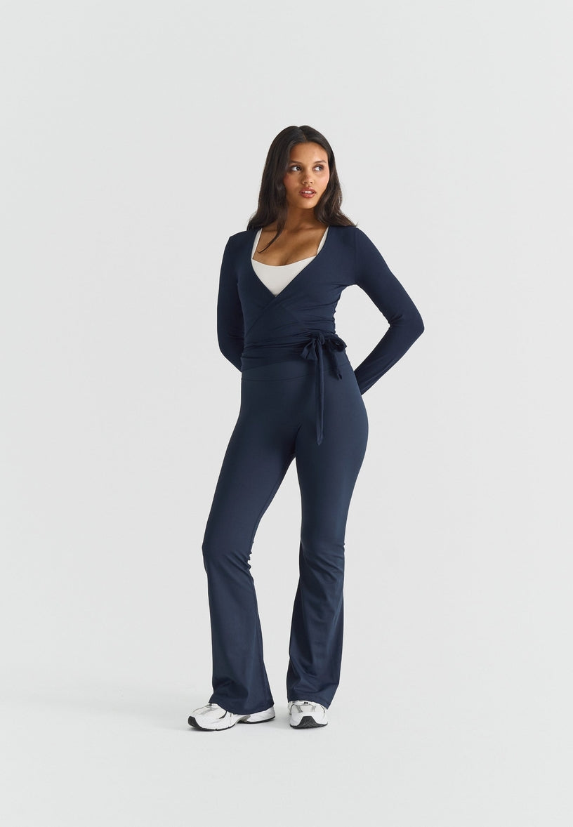 Soft Ballet Wrap Top - Navy Sisterly Tribe