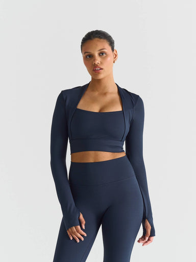 Softsculpt Bolero Long Sleeve Top - Navy Sisterly Tribe