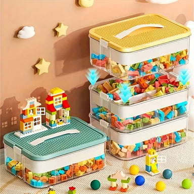 Large Particle Building Block Storage Box with Lid ANASA
